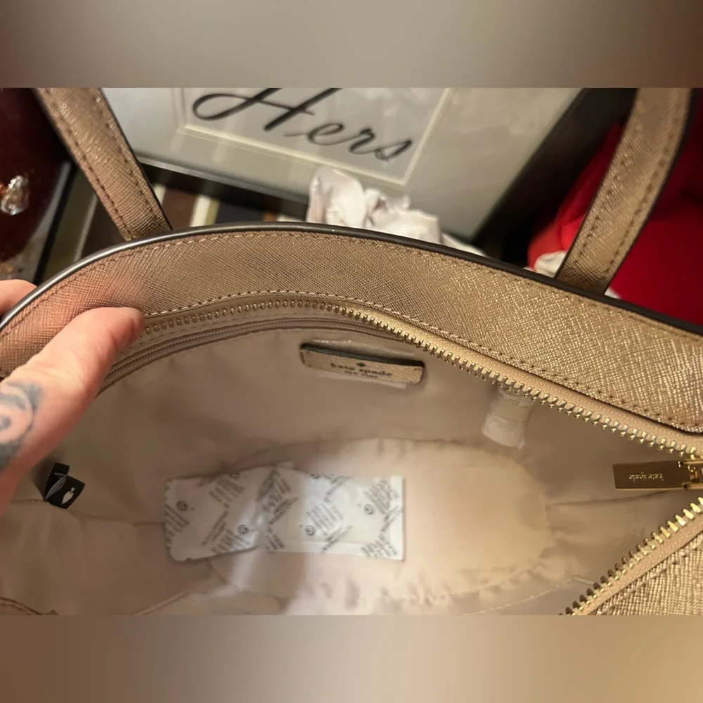 Kate Spade Glitter Tote Bag - Rose Gold
